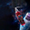 Smell Crusher Cherry Air Perfume room spray and Lavender 40 Day Gel odor eliminator floating above the earth