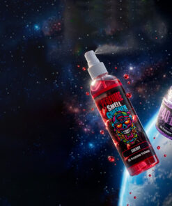 Smell Crusher Cherry Air Perfume room spray and Lavender 40 Day Gel odor eliminator floating above the earth